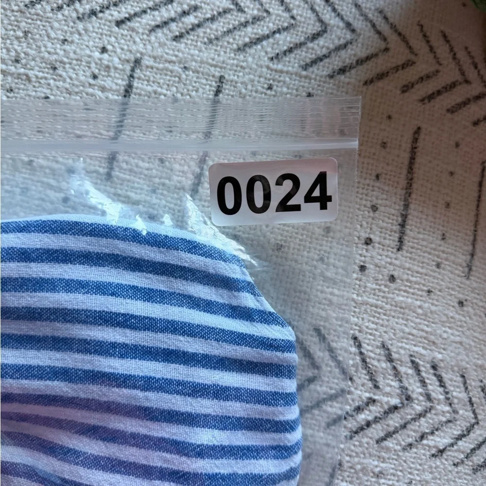 Old Navy Girls Sleeveless Linen Blend Button Front Romper 8 Blue White Stripe